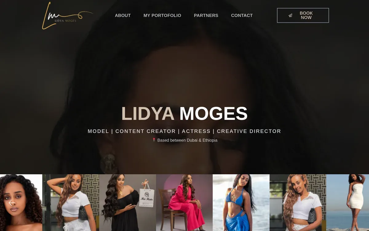 Lidya Moges finished website homepage