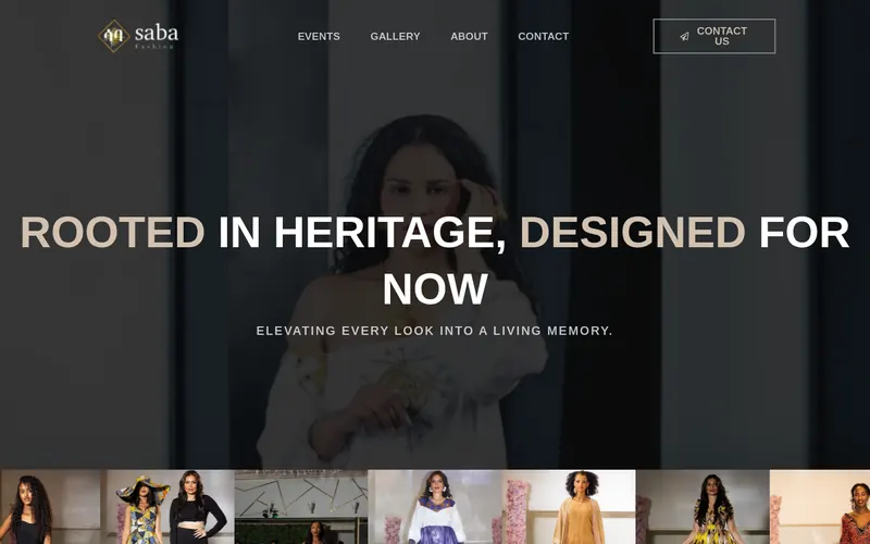 Saba Fashion online store homepage