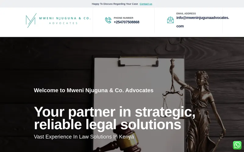 Mweni Njuguna & Co. Advocates law firm website homepage