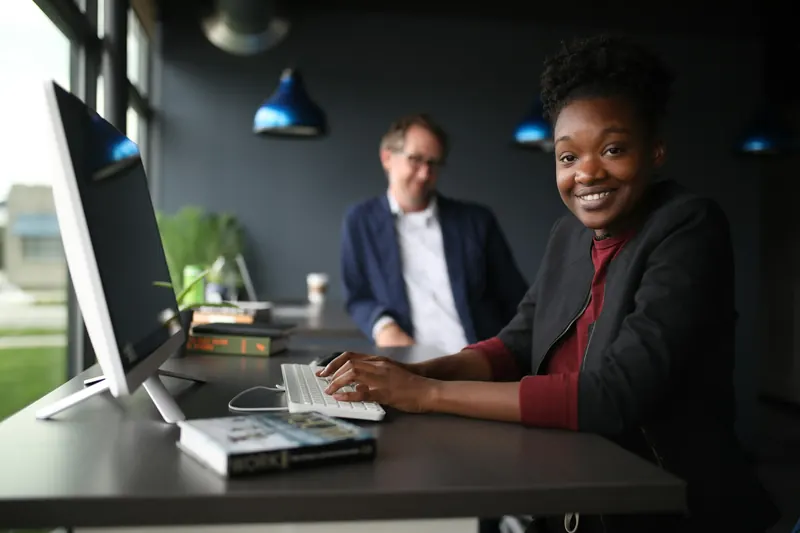 Social media content planning on a laptop screen